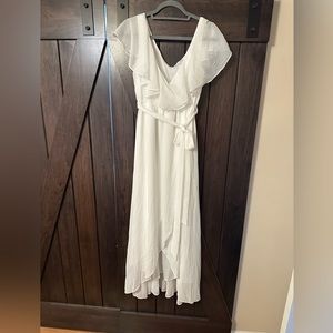 Baltic Born white ruffle maxi dress